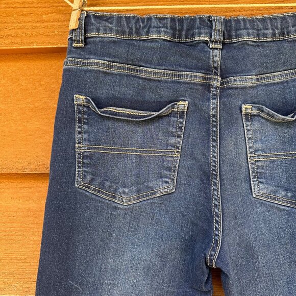 Childrens Place Boys Size 16 Stretch Adjustable Waist Straight Leg Dark Wash Jea - Picture 12 of 15